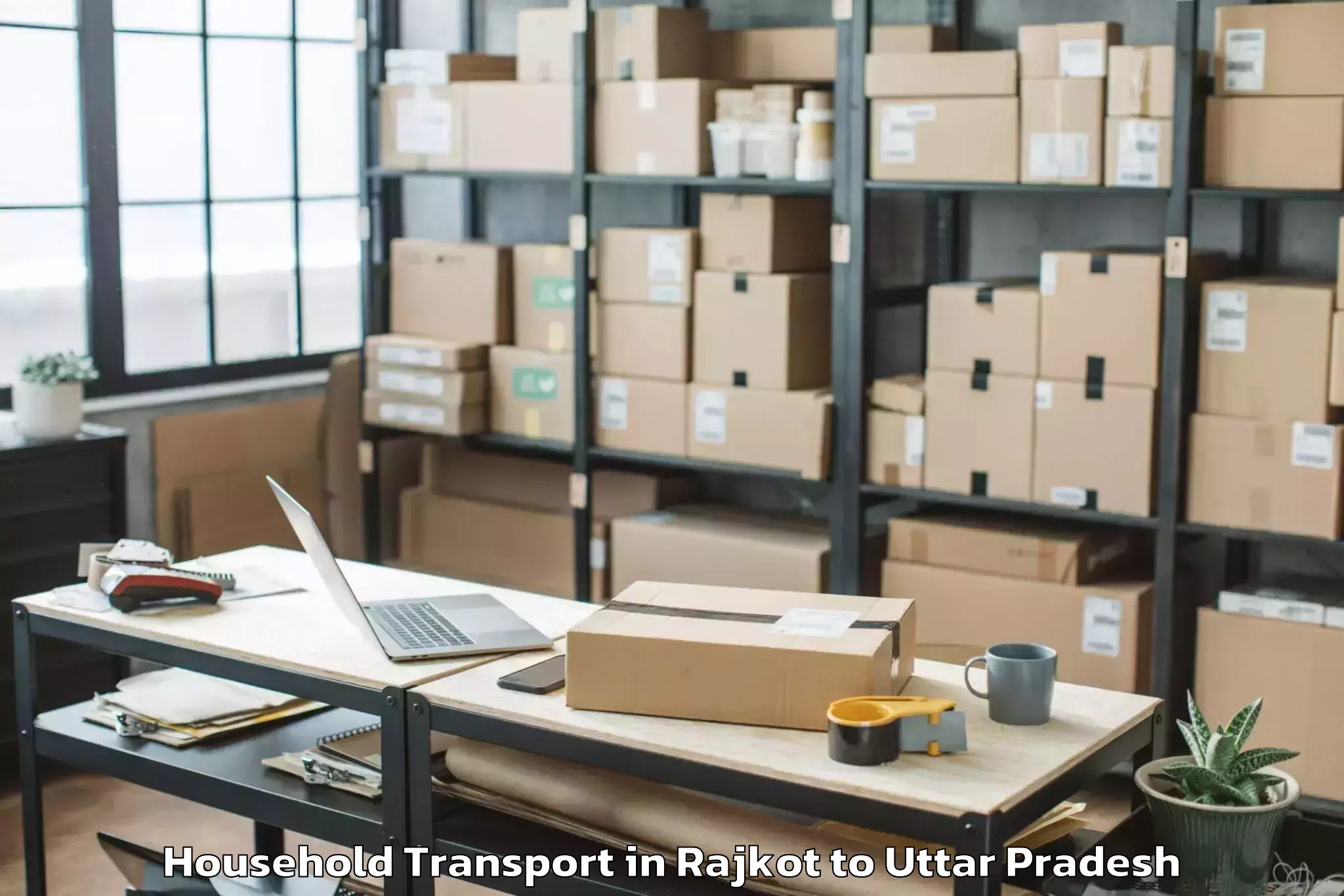 Book Rajkot to Talbahat Household Transport Online